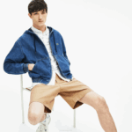 Men Lacoste V0ZN1620 Beige 02S Regular Fit Cotton Gabardine Bermuda Shorts