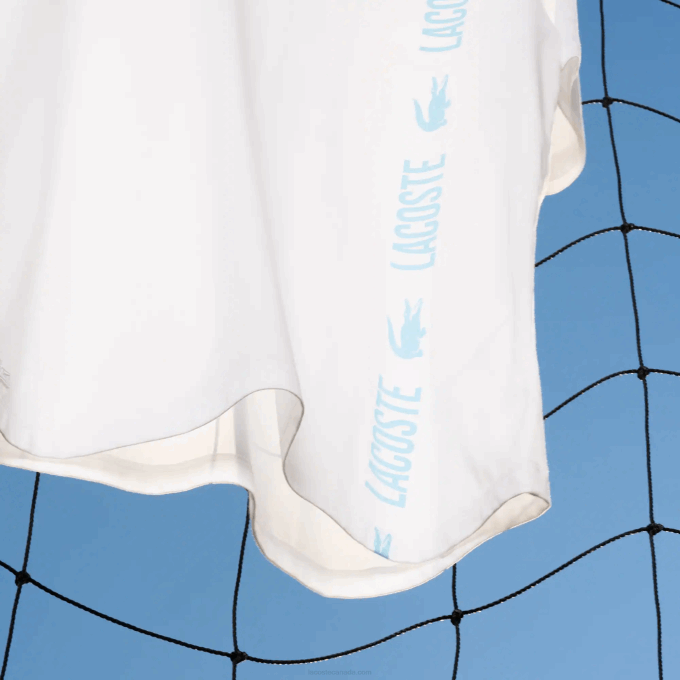 Men Lacoste V0ZN1627 White 001 Relaxed Fit Branded Crocodile T-Shirt - Image 4