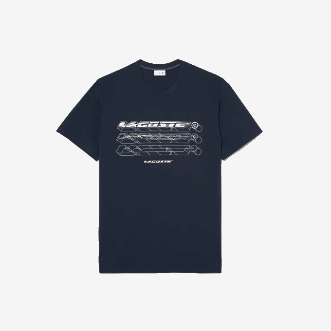 Men Lacoste V0ZN162 Blue KXE Loose Fit Logo T-shirt - Plus Size - Tall - Image 1