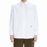 Men Lacoste V0ZN1631 White 001 A.P.C. Relaxed Fit Cotton Shirt - Image 3