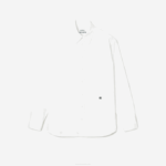 Men Lacoste V0ZN1631 White 001 A.P.C. Relaxed Fit Cotton Shirt - Image 4