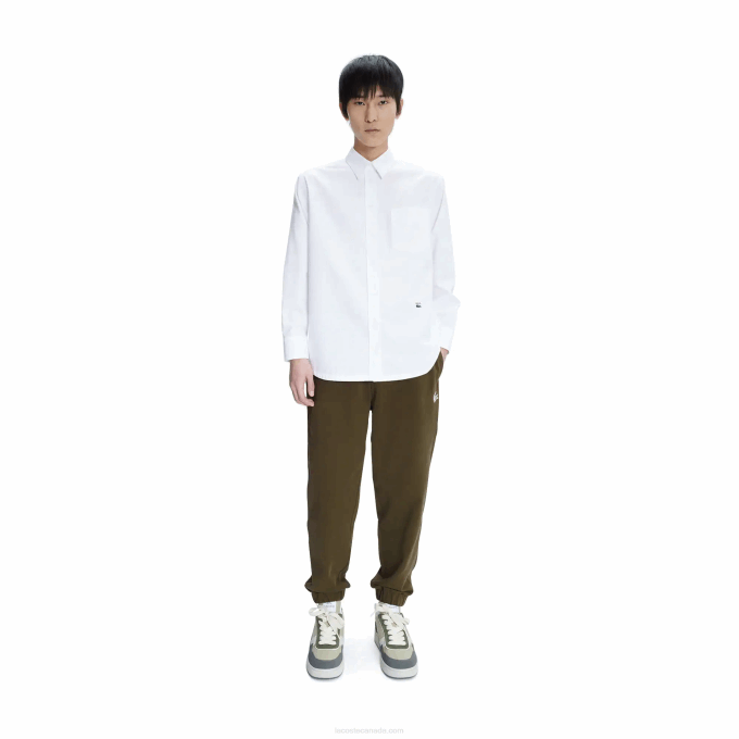 Men Lacoste V0ZN1631 White 001 A.P.C. Relaxed Fit Cotton Shirt - Image 1