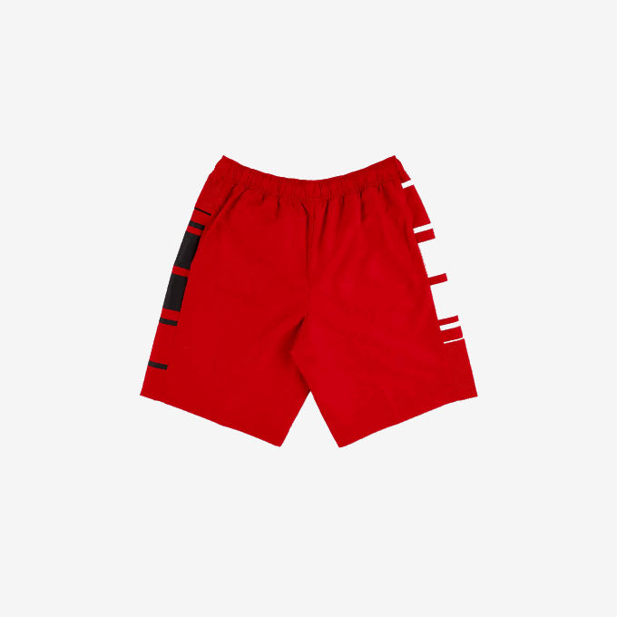 Men Lacoste V0ZN1633 Red White Black CMY SPORT Striped Shorts - Image 2