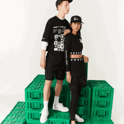 Men Lacoste V0ZN1634 Black 031 LIVE x Minecraft Nylon Bermuda Shorts