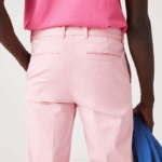 Men Lacoste V0ZN1635 Pink 7SY LIVE Organic Cotton Straight Chinos - Image 7