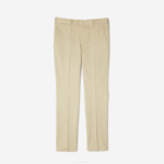 Men Lacoste V0ZN1642 Beige 68S Cotton And Linen Blend Pleated Pants - Image 4