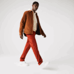 Men Lacoste V0ZN1643 Brown QL2 Straight Corduroy Pants