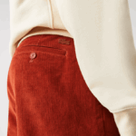 Men Lacoste V0ZN1643 Brown QL2 Straight Corduroy Pants - Image 4