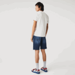 Men Lacoste V0ZN1644 Blue MK9 Slim Fit Stretch Cotton Denim Bermuda Shorts - Image 3