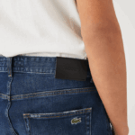 Men Lacoste V0ZN1644 Blue MK9 Slim Fit Stretch Cotton Denim Bermuda Shorts - Image 6