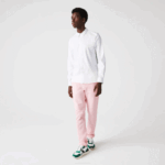 Men Lacoste V0ZN1648 White 001 Slim Fit Concealed Placket Stretch Cotton Poplin Shirt