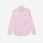Men Lacoste V0ZN1649 Light Pink ADY Slim Fit Premium Cotton Shirt - Image 5