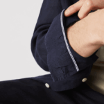 Men Lacoste V0ZN1650 Navy Blue 166 Regular Fit Linen Shirt - Image 6