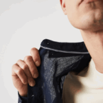Men Lacoste V0ZN1650 Navy Blue 166 Regular Fit Linen Shirt - Image 7