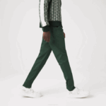 Men Lacoste V0ZN1655 Green 5HX New Classic Slim Fit Stretch Cotton Pants - Image 2