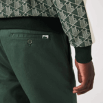 Men Lacoste V0ZN1655 Green 5HX New Classic Slim Fit Stretch Cotton Pants - Image 6