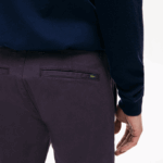 Men Lacoste V0ZN1656 Navy Blue 166 Stretch Cotton Chino Pants - Image 5