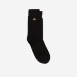 Men Lacoste V0ZN1659 Black 031 Cotton Blend High-Cut Socks
