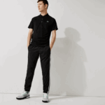 Men Lacoste V0ZN165 Black 031 SPORT Breathable Abrasion-Resistant Interlock Polo - Image 2