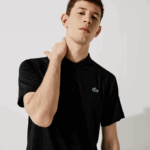 Men Lacoste V0ZN165 Black 031 SPORT Breathable Abrasion-Resistant Interlock Polo