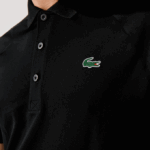 Men Lacoste V0ZN165 Black 031 SPORT Breathable Abrasion-Resistant Interlock Polo - Image 4