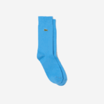 Men Lacoste V0ZN1660 Blue 4XA Cotton Blend High-Cut Socks
