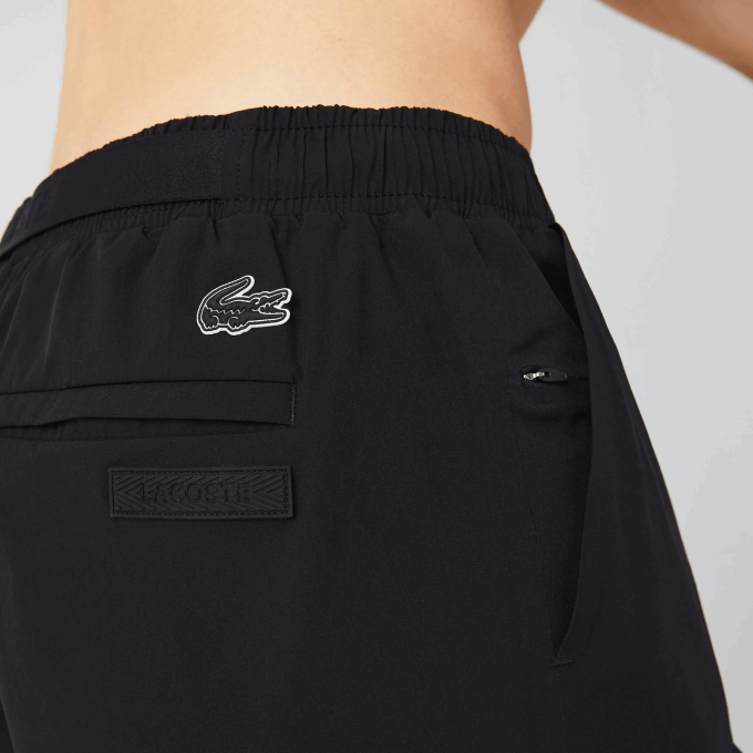 Men Lacoste V0ZN1662 Black White 9M0 Nautical Print Swim Shorts - Image 4