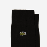 Men Lacoste V0ZN1665 Black 031 High-Cut Cotton Pique Socks 3-Pack - Image 2
