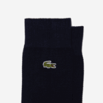 Men Lacoste V0ZN1666 Navy Blue 166 High-Cut Cotton Pique Socks 3-Pack - Image 2