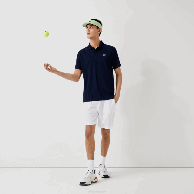 Men Lacoste V0ZN166 Navy Blue 166 SPORT Breathable Abrasion-Resistant Interlock Polo - Image 2