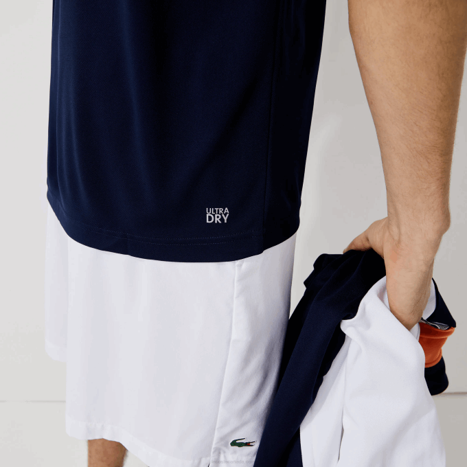 Men Lacoste V0ZN166 Navy Blue 166 SPORT Breathable Abrasion-Resistant Interlock Polo - Image 4