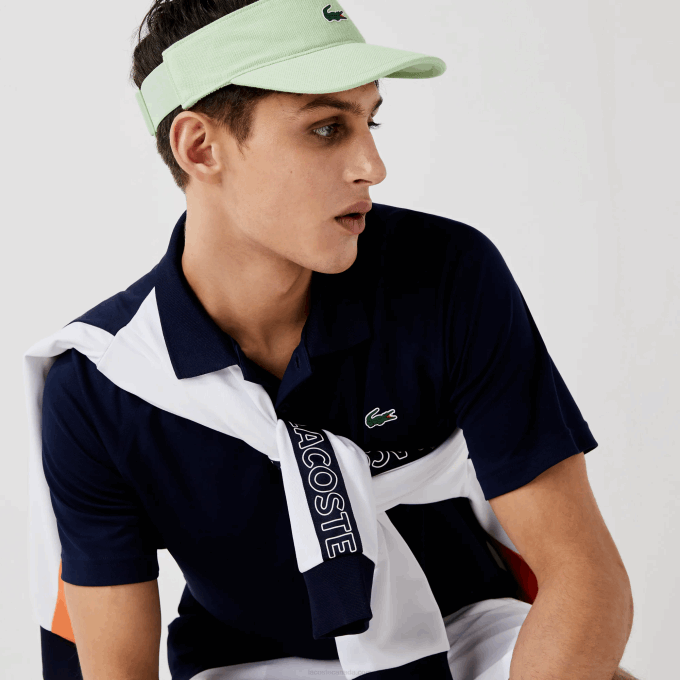 Men Lacoste V0ZN166 Navy Blue 166 SPORT Breathable Abrasion-Resistant Interlock Polo - Image 6