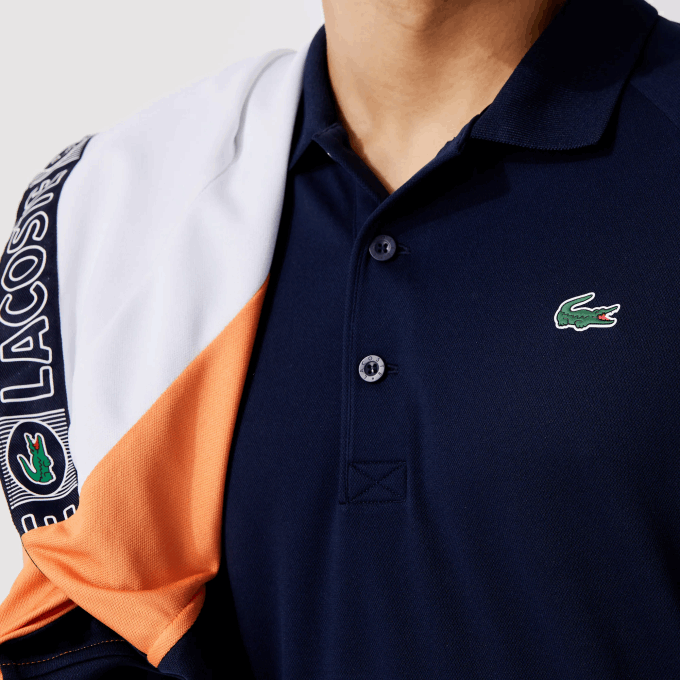 Men Lacoste V0ZN166 Navy Blue 166 SPORT Breathable Abrasion-Resistant Interlock Polo - Image 7