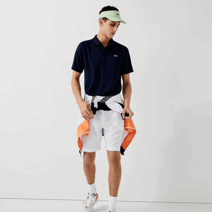 Men Lacoste V0ZN166 Navy Blue 166 SPORT Breathable Abrasion-Resistant Interlock Polo - Image 1