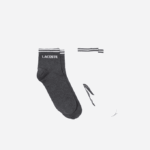 Men Lacoste V0ZN1671 Grey Chine White NKJ SPORT Low-Cut Cotton Sock Two-Pack