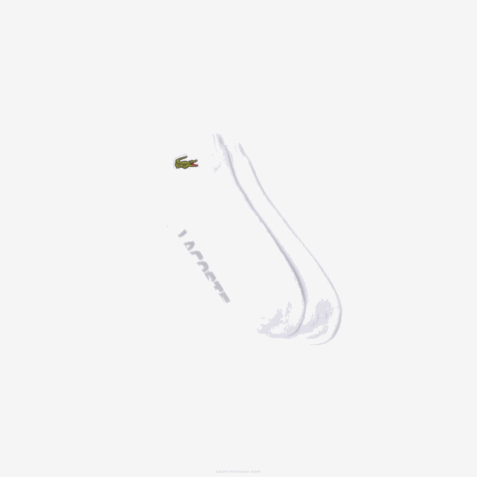 Men Lacoste V0ZN1674 White Grey Chine G8K SPORT Branded Stretch Cotton Low-Cut Socks - Image 1