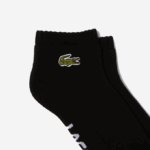 Men Lacoste V0ZN1675 Black White 258 SPORT Branded Stretch Cotton Low-Cut Socks - Image 2