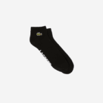 Men Lacoste V0ZN1675 Black White 258 SPORT Branded Stretch Cotton Low-Cut Socks