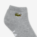 Men Lacoste V0ZN1677 Grey Chine White MTG SPORT Branded Stretch Cotton Low-Cut Socks - Image 2
