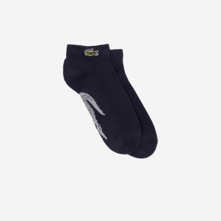 Men Lacoste V0ZN1680 Navy Blue Grey Chine KZA SPORT Stretch Cotton Low-Cut Socks
