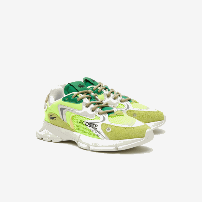 Men Lacoste V0ZN1696 Yellow & Off White Y21 L003 Neo Textile Sneakers - Image 2