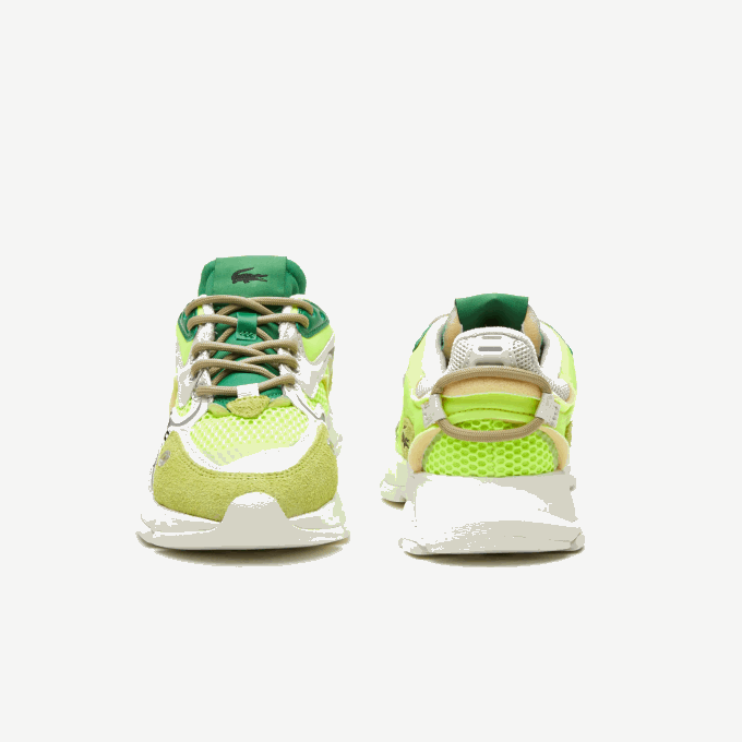 Men Lacoste V0ZN1696 Yellow & Off White Y21 L003 Neo Textile Sneakers - Image 5