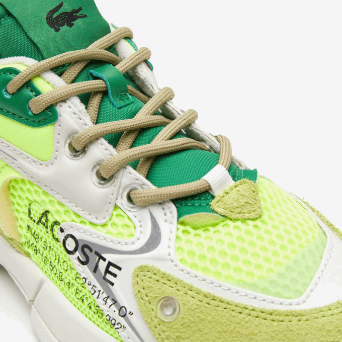 Men Lacoste V0ZN1696 Yellow & Off White Y21 L003 Neo Textile Sneakers - Image 6