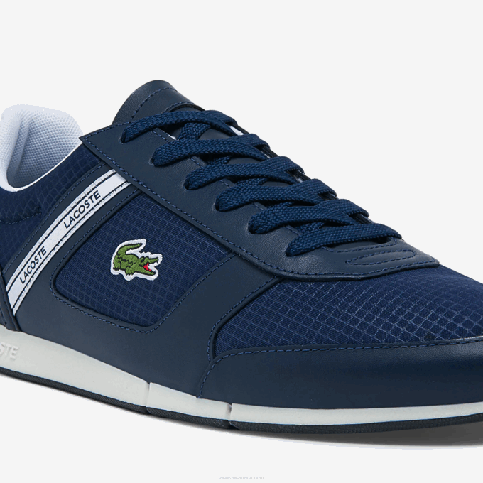 Men Lacoste V0ZN1699 Navy & White 092 Menerva Sport Textile and Leather Sneakers - Image 6