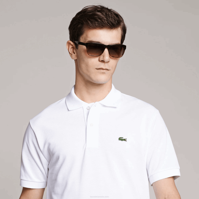 Men Lacoste V0ZN169 White 001 Cotton Petit Pique Polo - Plus Size - Big - Image 5