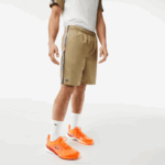 Men Lacoste V0ZN16 Beige CB8 Recycled Polyester Tennis Shorts - Image 2