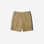 Men Lacoste V0ZN16 Beige CB8 Recycled Polyester Tennis Shorts - Image 4