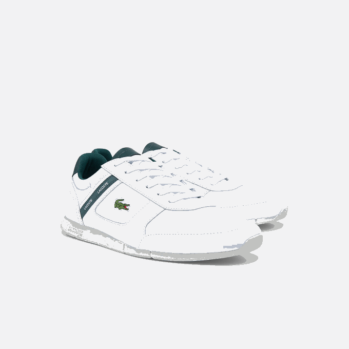 Men Lacoste V0ZN1700 White & Dark Green 1R5 Menerva Sport Textile and Leather Sneakers - Image 2