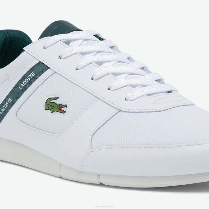 Men Lacoste V0ZN1700 White & Dark Green 1R5 Menerva Sport Textile and Leather Sneakers - Image 6