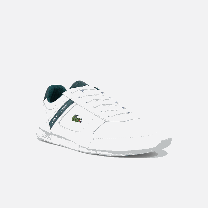 Men Lacoste V0ZN1700 White & Dark Green 1R5 Menerva Sport Textile and Leather Sneakers - Image 1